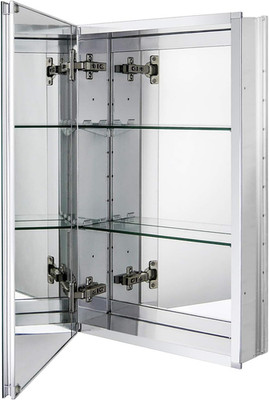 Aluminum Bathroom Mirror Cabinet Recess Mount Only, with Framless Double Sided M