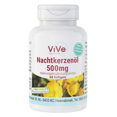 Nachtkerzenöl 500 mg - 60 Softgels - Omega-6-Fettsäuren  | ViVe Supplements