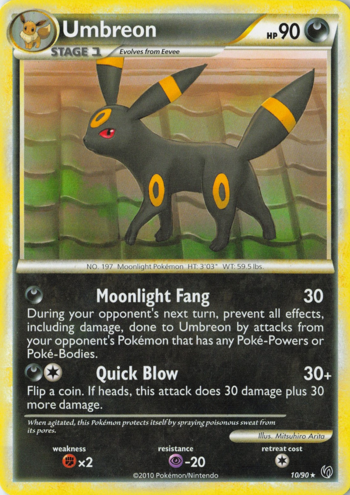2010 Undaunted Umbreon #10/90 Non-Holo