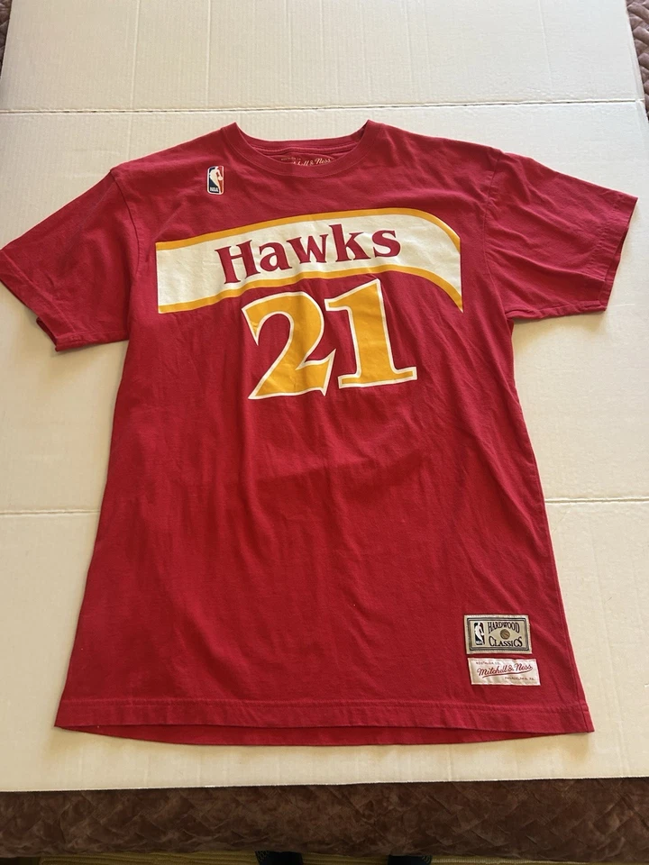 Vtg Mitchell & Ness NBA Men’s Large Atlanta Hawks Player Wilkins #21 Basketball - Image 4 of 4