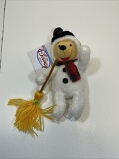 Disney Store Winnie The Pooh Snowman Pooh 8" Mini Bean Bag Plush NWT