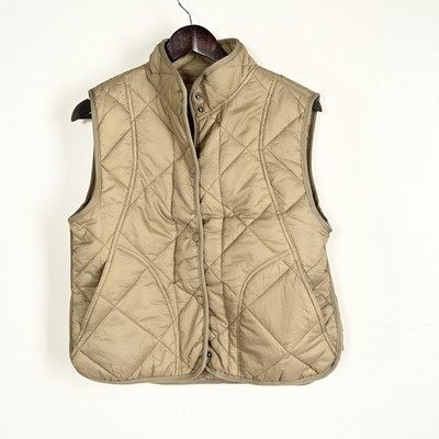 Thread & Supply Women s M. Burnt Almond Quilted Sleeveless Snap Button Vest