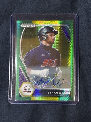 2021 Panini Prizm Draft Picks - Ethan Wilson #PDP49 Green Prizm Auto