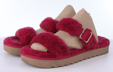 UGG Koolabura Furr-oh Women's Slides Slippers Size 10 Faux Fur Raspberry Red