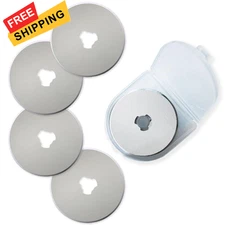 Rotary Cutter Blades 45mm 5 Pack for Fits Fiskars,Olfa,Truecut Medium, silver 