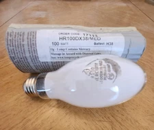 GE HR100DX38/MED Mercury Vapor 100W Lamp Bulbs, H38 Medium Base