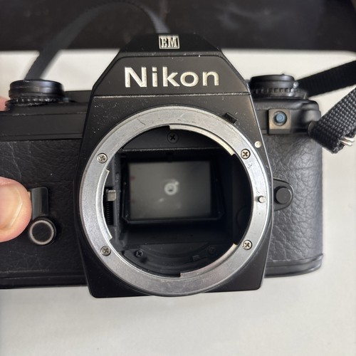 Nikon EM 35mm SLR Film Camera Black Body from Japan - tested and works great - Picture 2 of 7