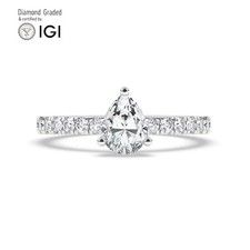 Pear Diamond Engagement Ring Platinum Labgrown 1.55 Ct Solitaire