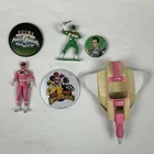 VTG Mighty Morphin Power Rangers Lot Figures Megazord Buttons Jason David Frank