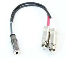 6 INCH PLENUM 3.5mm Mini-Stereo TRS Female to Two RCA Male Speaker Adapter