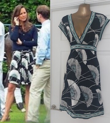 Seltenes BCBG MAXAZRIA FLORAL Kleid Größe M Uk 10/12 US 8/10 ASO Kate Middleton 