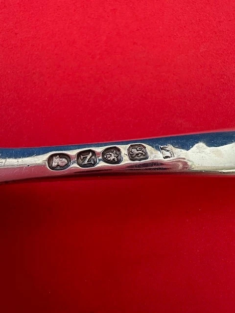 Английский грузинский совок из чистого серебра для костного мозга Лондон 1808 нечитаемые марки 9 дюймов - Изображение 4 из 4