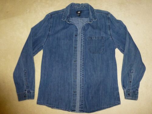 H&M Wrinkle-Resistant Denim Shirt Men's Size M