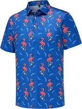 Men's Quick Dry Golf Polo Shirt Moisture Wicking Athletic Funny Short Sleeve Per