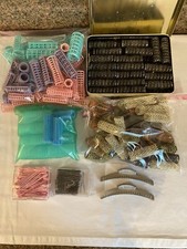 Lot Of Vintage Hair Curlers Various Sizes and Colors 2 Vintage Metal Clips