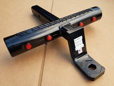 2'' Heavy-Duty Steel 3'' Drop Receiver Hitch / Bumper Step Round With 4 Reflectors