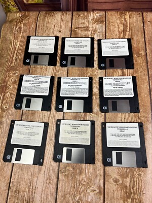 Microsoft Word for Windows Version 6.0 9 floppy Disk set
