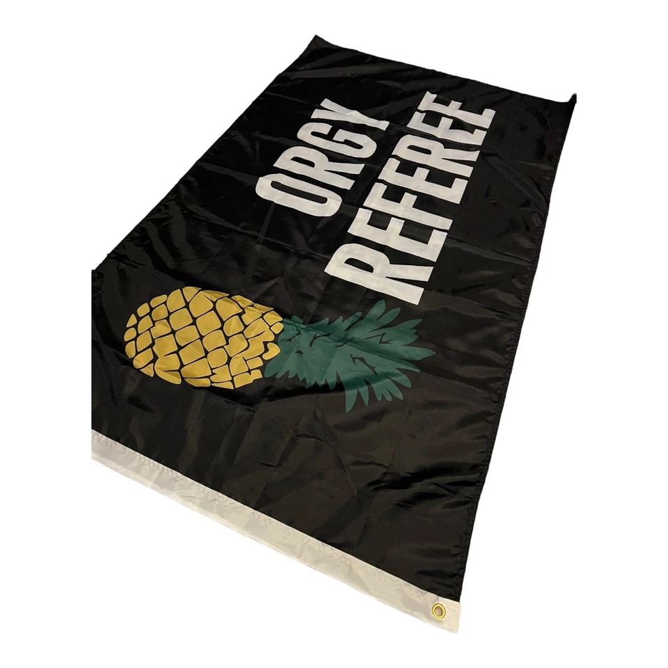 Orgía Árbitro Al revés Piña Bandera 3x5 pies Banner Decoración Swingers Fiesta Divertido Foto 4 de 4
