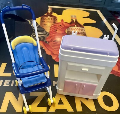 Barbie Happy Family, Ryan stroller and changing table