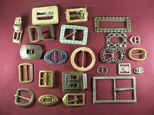 Lot of Antique fashion Belt Buckles Some Art Deco Victorian Steel Metal ornate