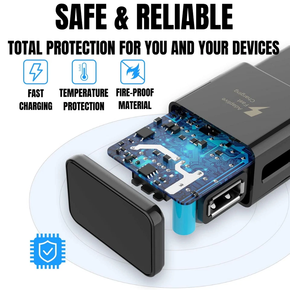 5Pack Lot Adaptive Fast USB Wall Charger Block Power Adapter For Samsung Android - Image 3 of 4