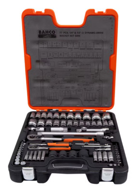 BAHCO Steckschlüssel Satz 77-teilig 1/4'' & 1/2 Werkzeugkoffer Set NEU OVP
