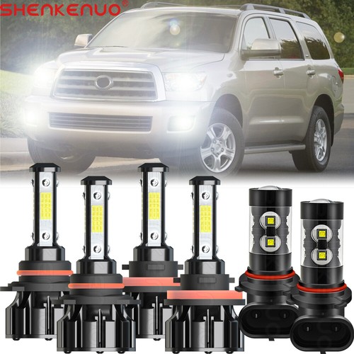 4pc H4/9003 9006 For Toyota Sequoia 2001-2007 Combo LED Headlight Kit Hi/Lo & Fog Light White Bulbs - Foto 1