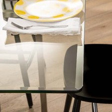 25" Square Clear Tempered Glass Table Top 3/8" Thick - Flat Polish Edge
