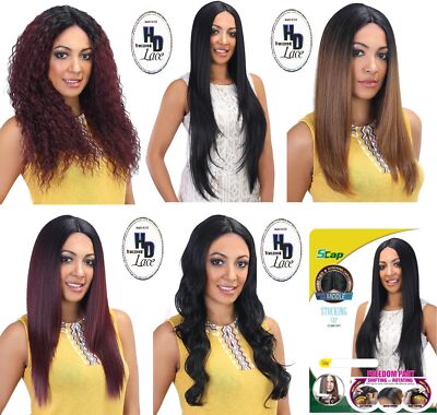 Vorgezupfte Schweizer Lace Front Cap Perücke Gefühl brasilianisches reines Haar Exten. UK VERKÄUFER