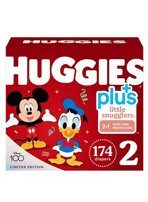 Huggies Little Snugglers Plus Diapers Size 2, 174 Count