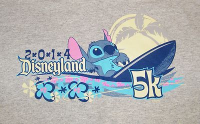 Disneyland 2014 5k Grey Stitch Surfing Race T-shirt Size Large (14-16) **READ** 