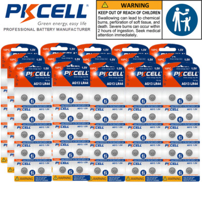 150Pcs AG13 LR44 357 A76 1.5V Alkaline Button Cell Batteries for Watch