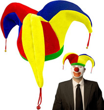 Mardi Gras Party Costume Court Jester Clown Hat Funny Multicolor Accessories
