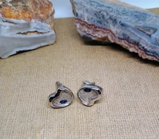 Swank Sterling Silver Cufflinks With Blue Stone