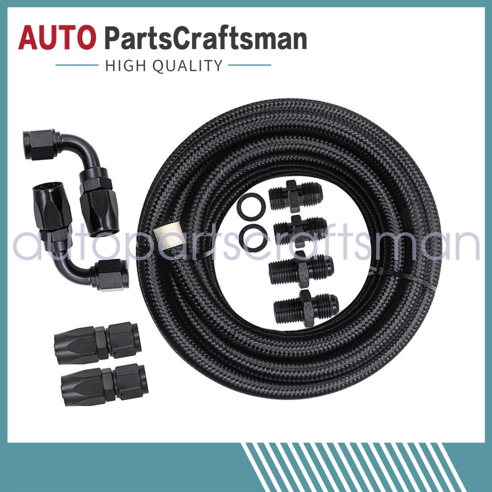 Fit 4L60E 4L65E Automatic Transmission Cooler Line Kit Black 6AN Steel