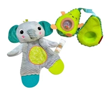 Baby Sensory Toy Lot Bright Starts Skip Hop Teether Rattle Crinkle Plush Lovey