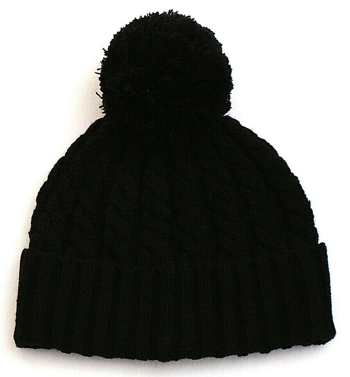 Kate Spade Cable Knit Pom Pom Beanie Hat Black One Size MSRP $58.00 New Kate Spade Cable Knit Pom Pom Beanie Hat Black One Size MSRP  main image 3
