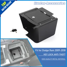 Armrest Vault Safe Box Storage Security Case Key Lock For Dodge Ram 1500 2009-18
