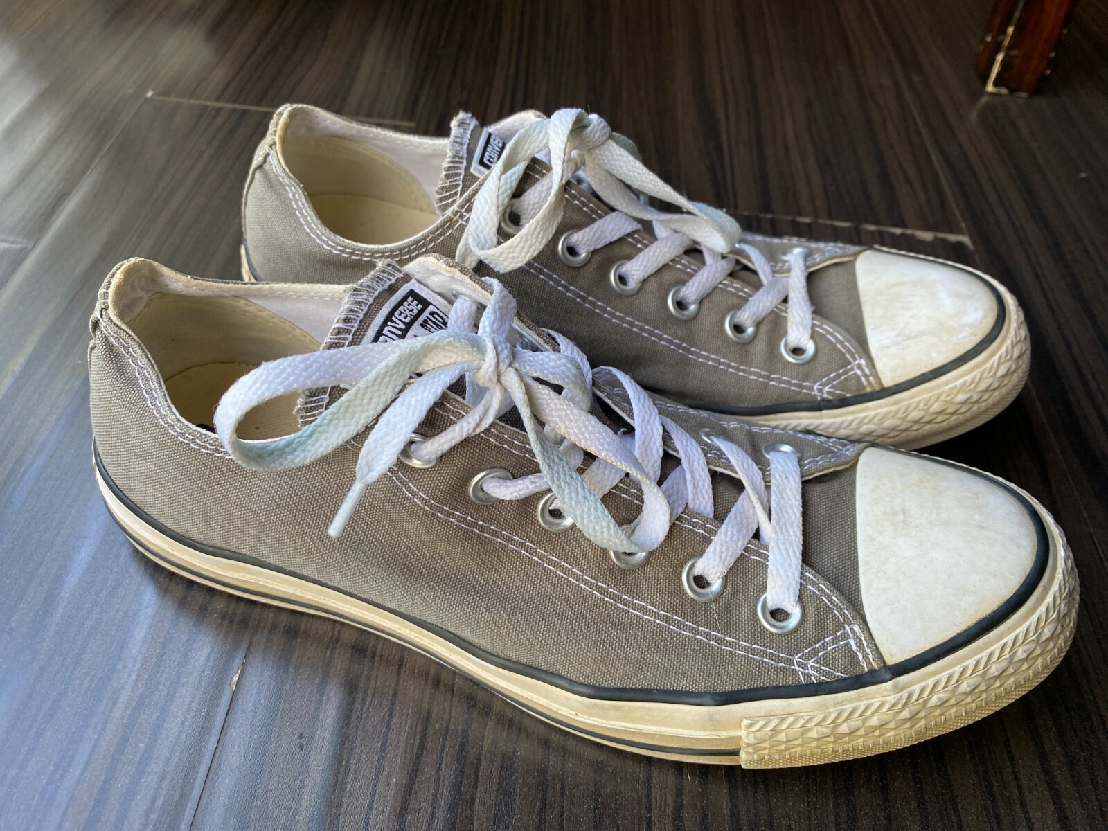 Converse Low Top Canvas Sneakers Charcoal Gray Mens 8 Womens 10 1J794-image