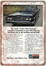 Vintage 1967 Mercury Marquis 1 Ad Retro Look Metal Sign A7725 Vintage 1967 Mercury Marquis 1 Ad Retro Look Metal Sign A7725