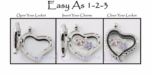 Floating Charm For Glass Memory Locket Necklace ABC Baby Block Newborn Boy Girl - Picture 2 of 2