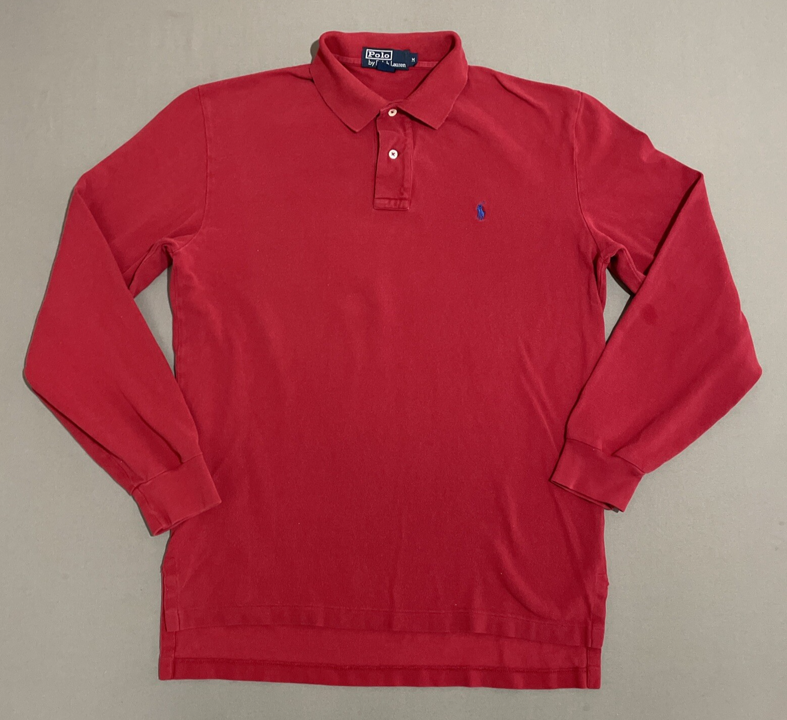 VINTAGE Polo Ralph Lauren camicia uomo media rossa blu pony accademia preppy top Y2K