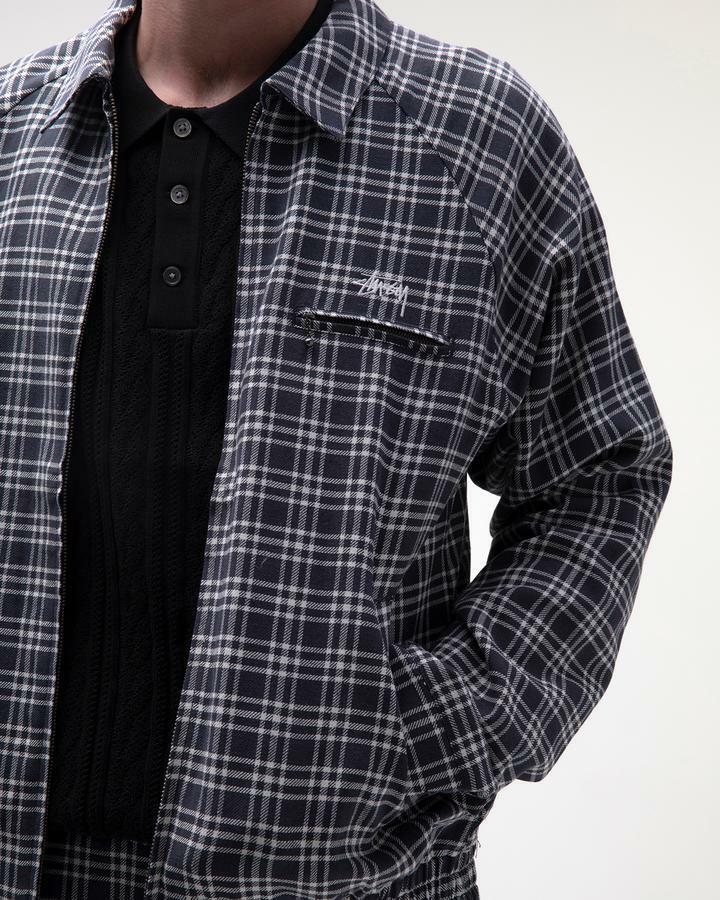 STUSSY Men's PLAID LINEN BRYAN Jacket - Navy - Small - NWT STUSSY Men's PLAID LINEN BRYAN Jacket - Navy - Small - NWT