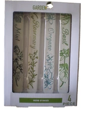 4 Ceramic Herb Stakes, Plant Markers NEW Mint, Basil, Oregano, Rosemary