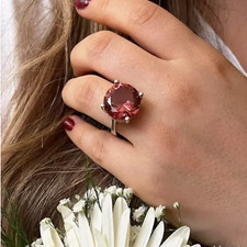 Solid 925 Sterling Silver Turkish Jewelry Alexandrite Women's Ring All Size