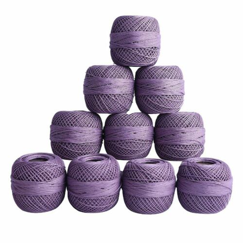 Rote Rose Baumwolle Häkelgarn Stricken Mercerisiert Nähgarn Lila 10er Set - Bild 3 von 6