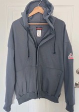 Bulwark FR Flame Resistant CAT 2 Full Zip Hoodie Hooded Sweatshirt Gray XL 2112