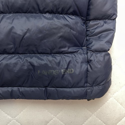 Lands End Jacket Mens Medium Down Puffer Full Zip Jacket Navy Blue Full Zip - Picture 5 of 12