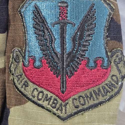 Vintage US Air Force Jacket Mens Medium Regular Woodland Camo Combat Patch 90s - Picture 8 of 19