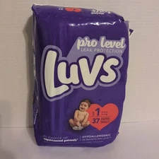 Luvs Pro Level Leak Protection Diapers Size 1  37 Count Hypoallergenic 